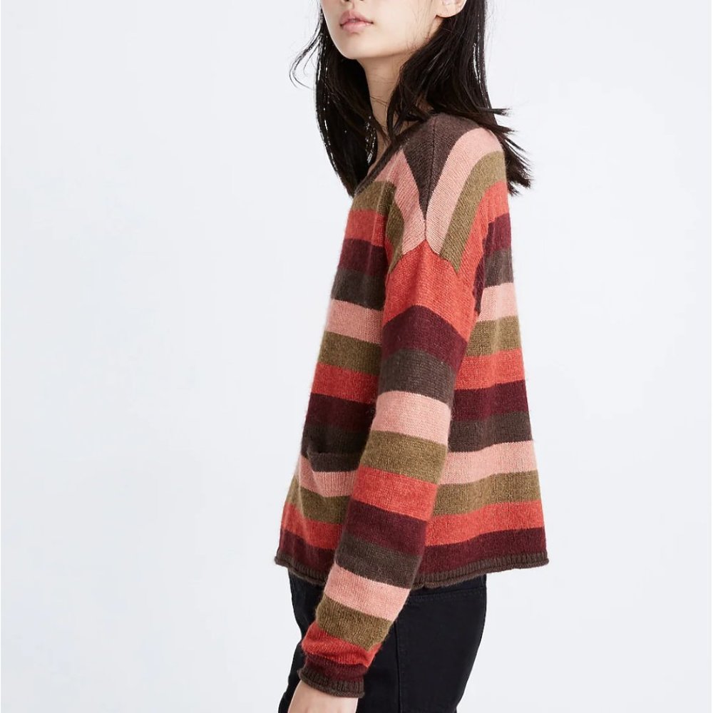 Madewell Pocket Pullover Sweater in Multi-Stripe